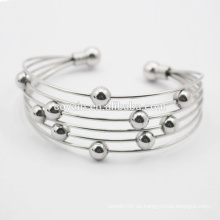 Fábrica Personalizar Brazalete de pulsera de pulsera de cuentas de acero inoxidable